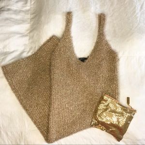 Forever 21 Nude/Gold Knit Dress
